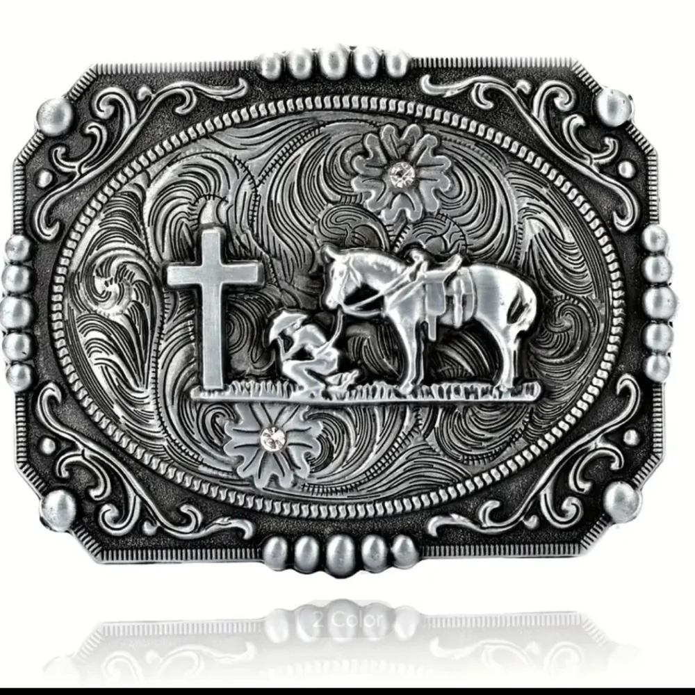 New men's praying cowboy western belt buckle